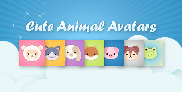 cute animal avatar set