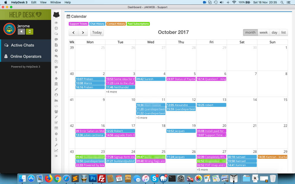 event calendar tasks
