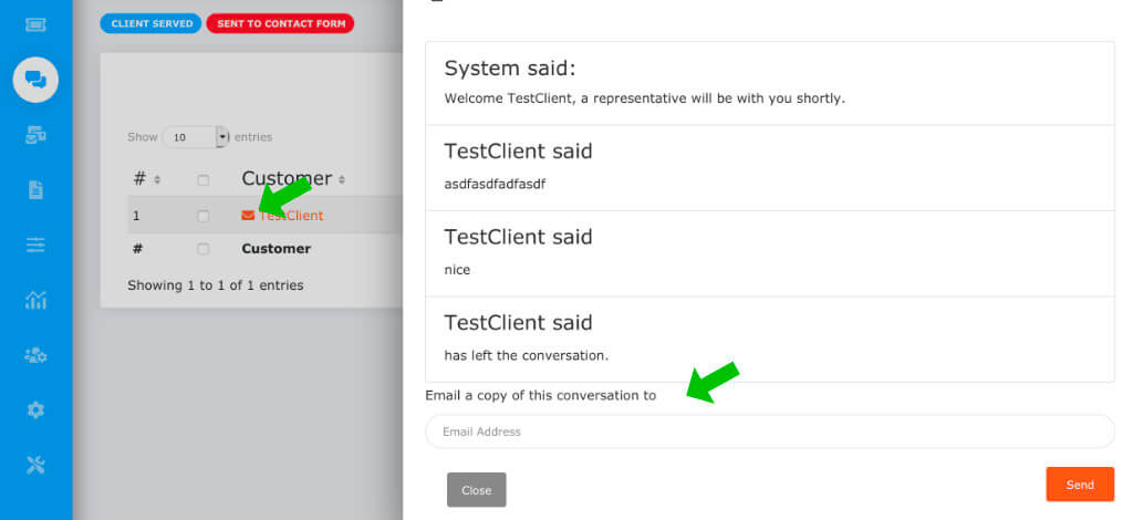 send transcript to any email address